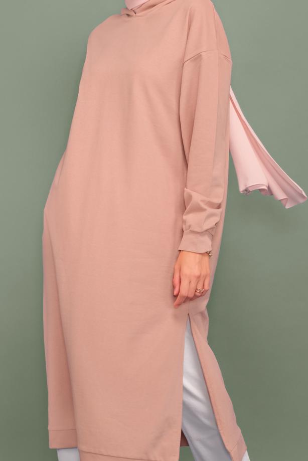 Vêtements hijab  HOODED TUNIC WITH SIDE SLITS 7003  - TRENDTESETTÜR