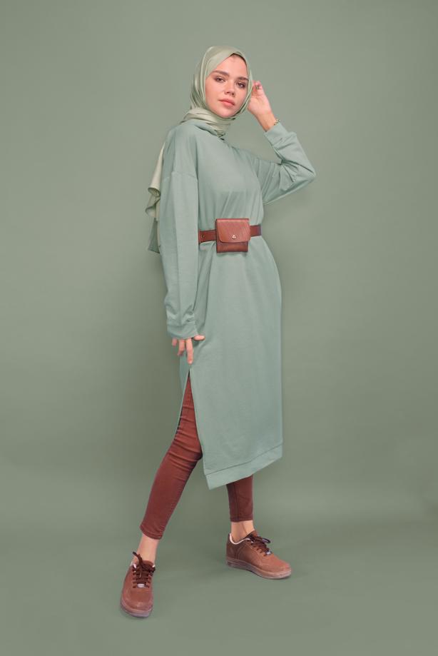 Vêtements hijab  HOODED TUNIC WITH SIDE SLITS 7003  - TRENDTESETTÜR