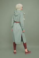 Hijab clothing GREEN HOODED TUNIC WITH SIDE SLITS 7003 