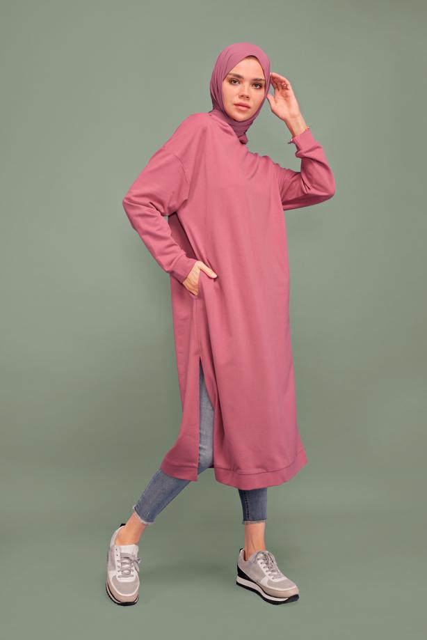 Vêtements hijab  HOODED TUNIC WITH SIDE SLITS 7003  - TRENDTESETTÜR