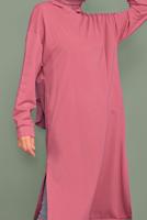 Hijab clothing PINK HOODED TUNIC WITH SIDE SLITS 7003 