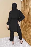 Hijab clothing BLACK TIE DETAIL TUNIC WITH POCKET 9181 