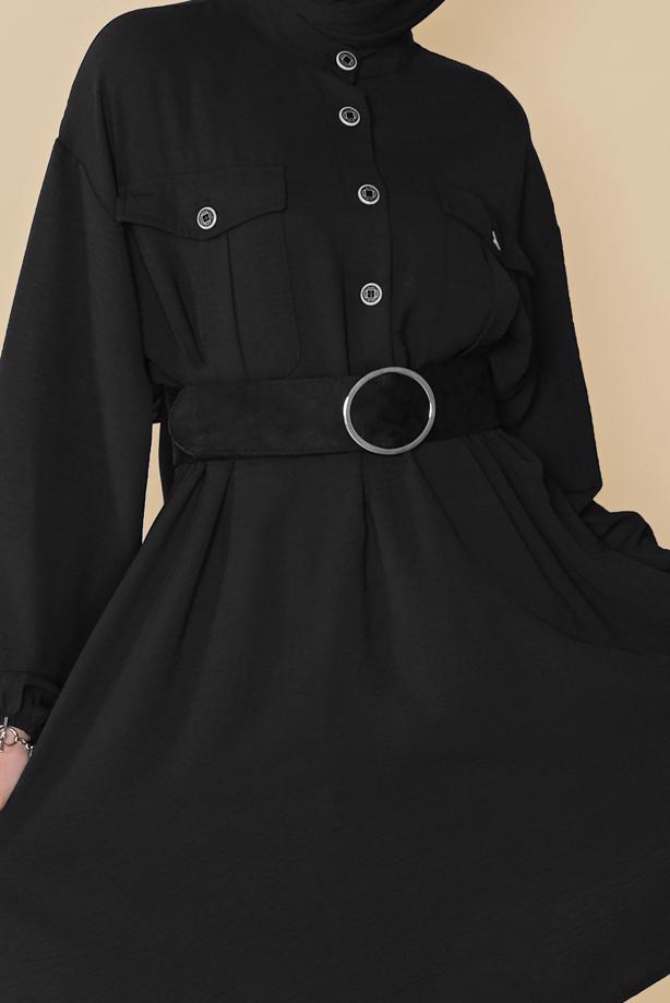 Hijab clothing  TIE DETAIL TUNIC WITH POCKET 9181  - TRENDTESETTÜR
