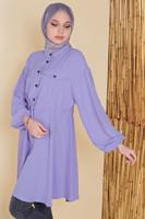 Vêtements hijab POURPRE TUNIQUE AVEC TAILLE DE POCHE TUNIQUE 9181