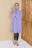 Vêtements hijab POURPRE TUNIQUE AVEC TAILLE DE POCHE TUNIQUE 9181