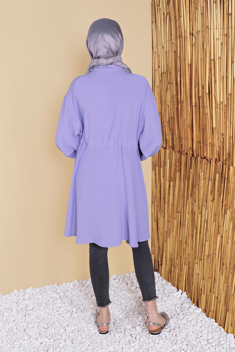 Vêtements hijab POURPRE TUNIQUE AVEC TAILLE DE POCHE TUNIQUE 9181