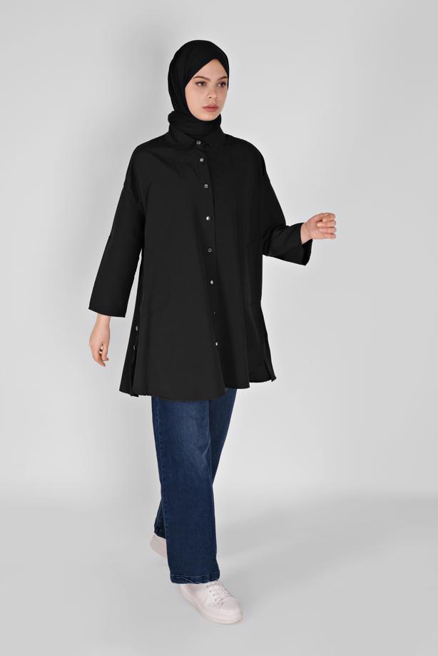 Vêtements hijab  BUTTON DETAIL TUNIC 9307  - TRENDTESETTÜR