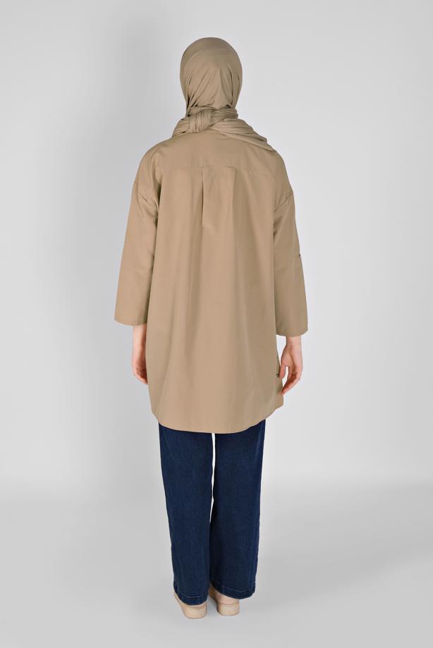 Hijab-Kleidung  METAL DÜĞME DETAYLI  TUNİK 9307 - TRENDTESETTÜR