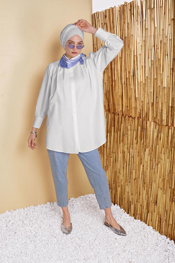 Tesettür giyim  ERKEK YAKA DÜĞMELİ TUNİK 9503 - TRENDTESETTÜR