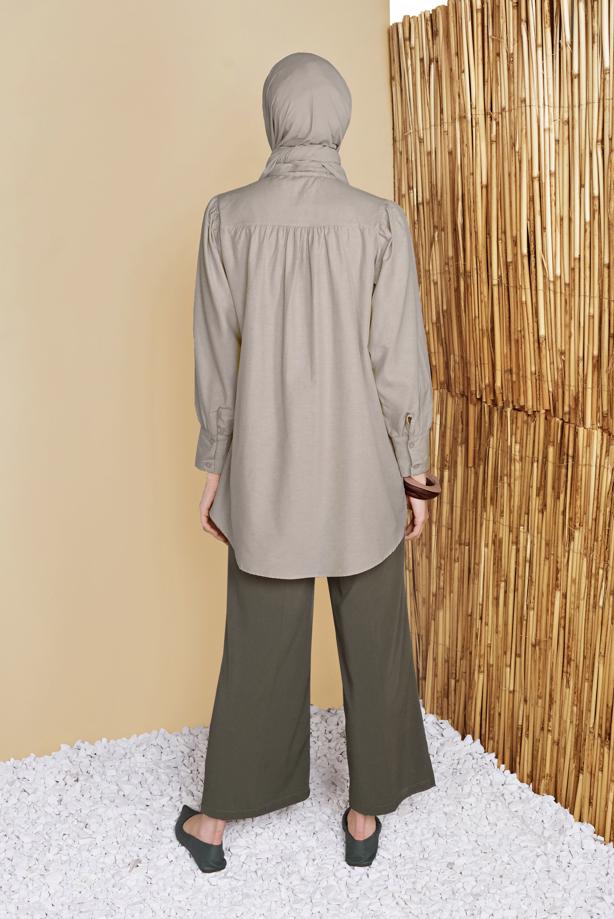 Tesettür giyim  ERKEK YAKA DÜĞMELİ TUNİK 9503 - TRENDTESETTÜR