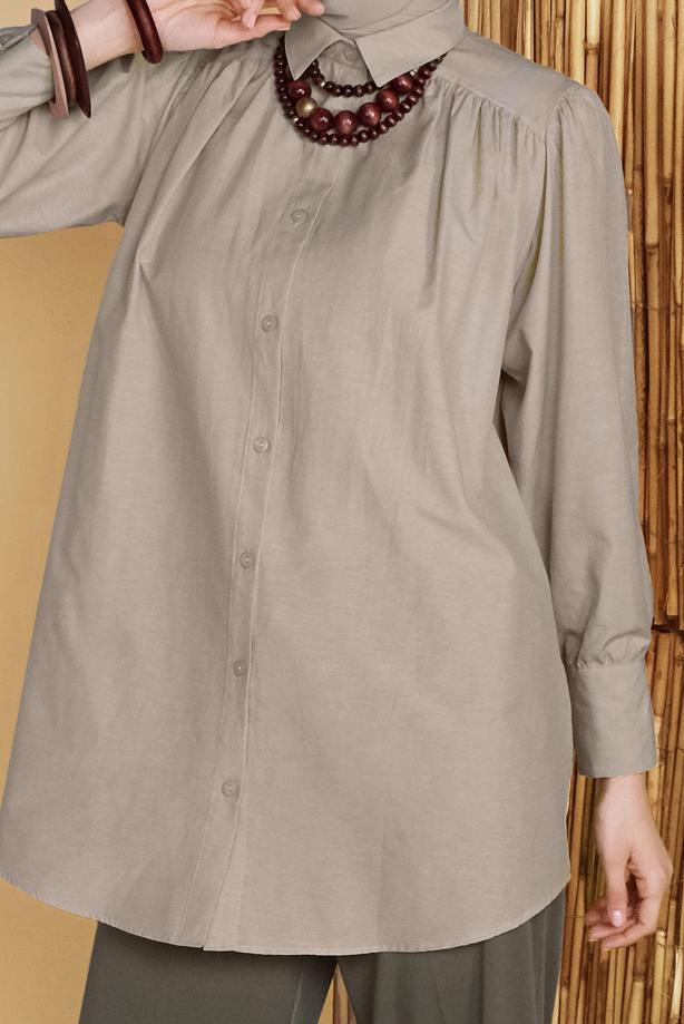 Tesettür giyim  ERKEK YAKA DÜĞMELİ TUNİK 9503 - TRENDTESETTÜR