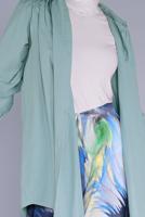 Hijab clothing GREEN MEN′S COLLAR BUTTON TUNIC 9503 