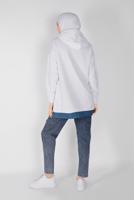 Vêtements hijab CRÈME TUNIQUE À CAPUCHE DÉTAILLÉE POCHE 9856 