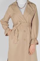 Hijab clothing BROWN BELTED DRESS WITH ELASTIC CUFFS 531 