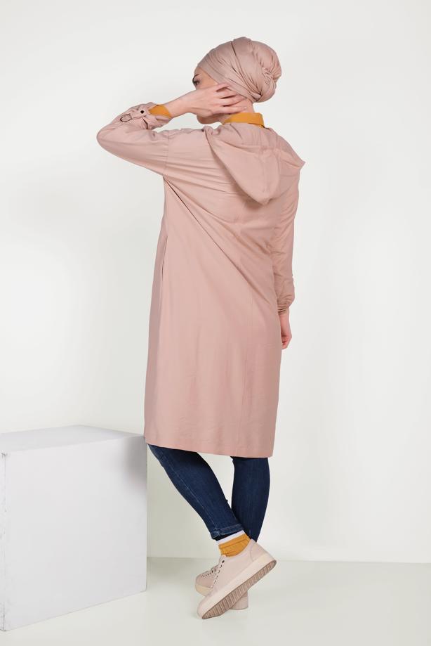 Vêtements hijab POUDRE TRENCH DE SPORT ZIPPÉ 10154 - TRENDTESETTÜR