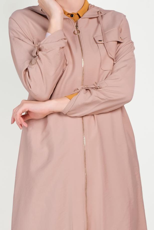 Vêtements hijab POUDRE TRENCH DE SPORT ZIPPÉ 10154 - TRENDTESETTÜR