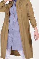 Hijab clothing BROWN ZIPPERED SPORTS TRENCH COAT 10154 