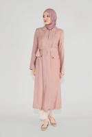 Hijab clothing POWDER ALVINA HOODED BELTED TRENCH COAT T 10174