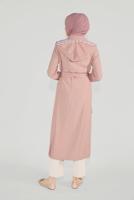 Hijab clothing POWDER ALVINA HOODED BELTED TRENCH COAT T 10174