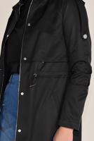 Hijab clothing BLACK TIE DETAIL HOODED TRENCH COAT 10190 