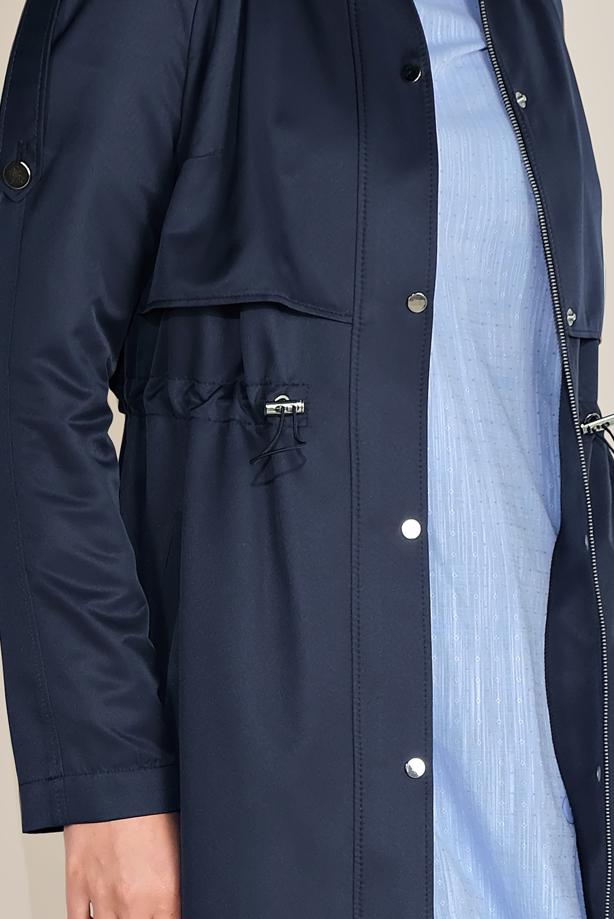 Vêtements hijab BLEU MARINE TRENCH À CAPUCHE 10190 - TRENDTESETTÜR