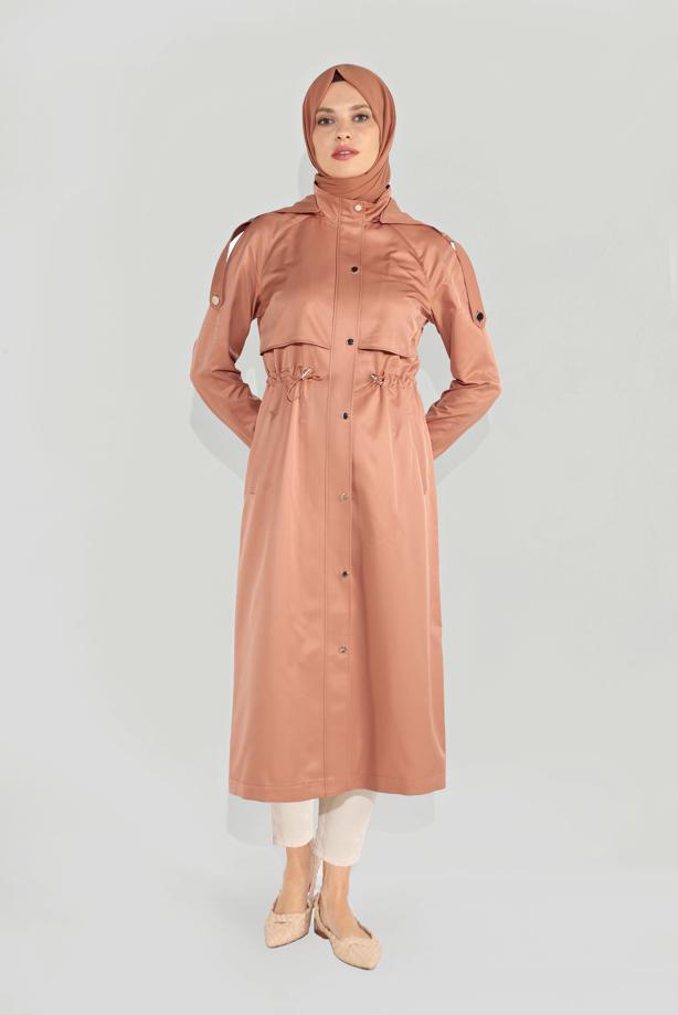 Vêtements hijab ROSE TRENCH À CAPUCHE 10190 - TRENDTESETTÜR