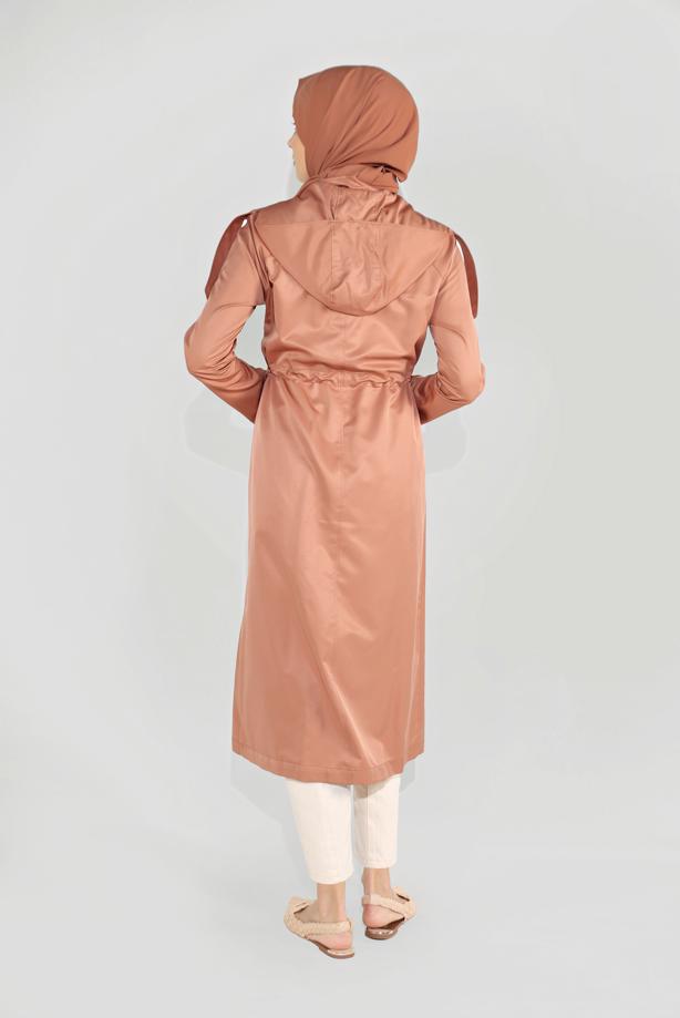 Vêtements hijab ROSE TRENCH À CAPUCHE 10190 - TRENDTESETTÜR
