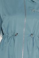 Hijab clothing BLUE TIE DETAIL ZIPPERED TRENCH COAT 10191  