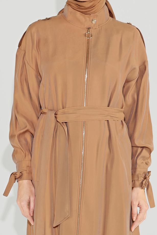 Vêtements hijab ORANGE T 10192 ALVİNA  50298 TRENÇKOT - TRENDTESETTÜR