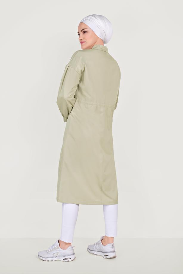 Vêtements hijab BEIGE TRENCH COAT JUMPLE MANCHES BALLON PRINTEMPS TRENCH 10193 - TRENDTESETTÜR