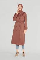 Hijab clothing BROWN T 10198  ALVİNA SAPANCA TRENÇKOT