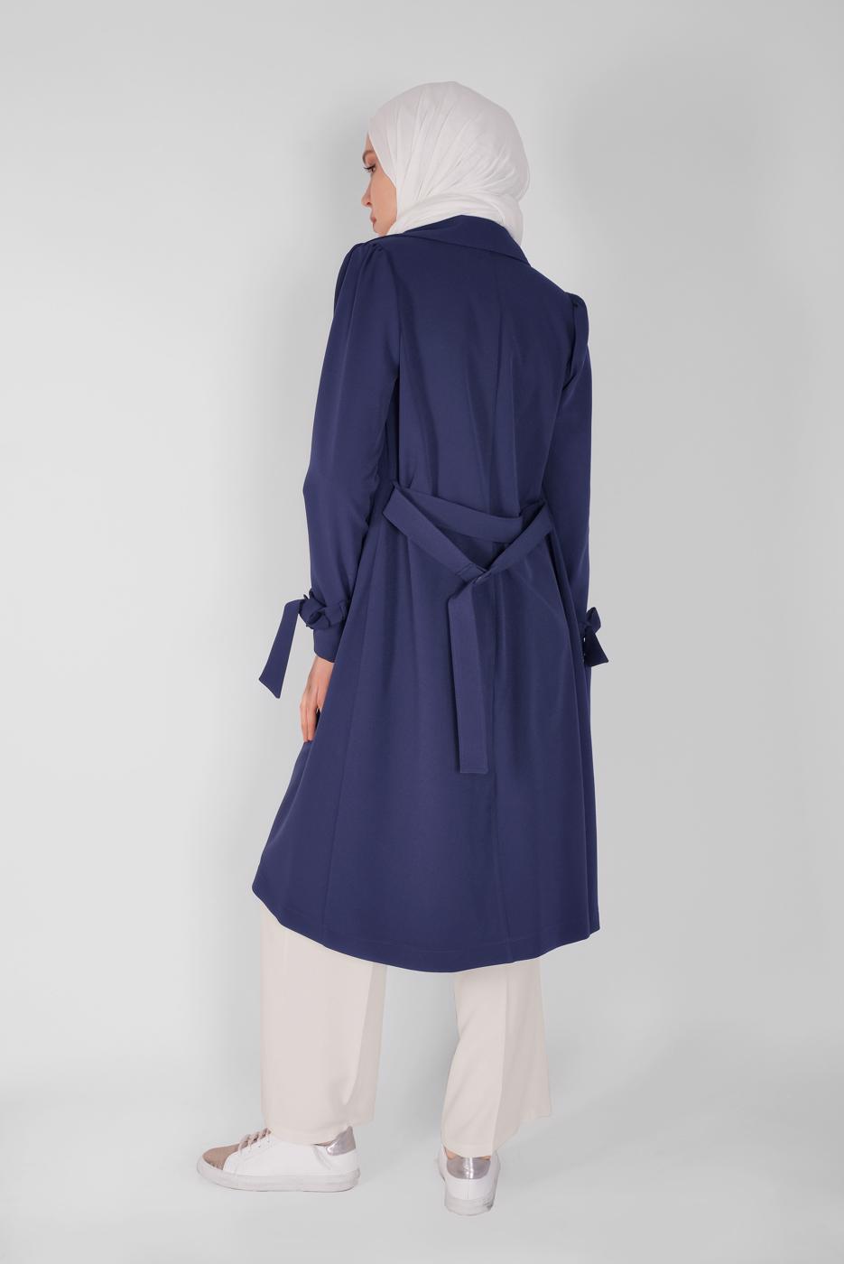Vêtements hijab BLEU MARINE TRENCH-COAT DOUBLE BOUTONNAGE 10210