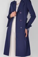 Vêtements hijab BLEU MARINE TRENCH-COAT DOUBLE BOUTONNAGE 10210