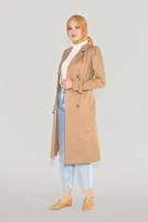 Hijab clothing BROWN BUTTONED TRENCH COAT 10220 