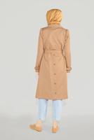 Hijab clothing BROWN BUTTONED TRENCH COAT 10220 