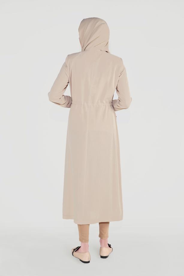 Vêtements hijab BEIGE ALVİNA TRENCH-COAT À POCHES À PAILLETTES 10227 10227   - TRENDTESETTÜR