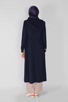 Hijab clothing NAVY BLUE ALVİNA SEQUINED POCKET DETAIL TRENCH COAT 10227  