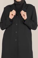 Vêtements hijab NOIR TRENCH-COAT BRODÉ MANCHES ET COL ALVINA T 10229