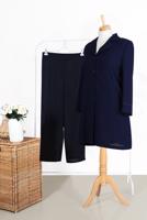 Tesettür giyim LACİVERT ALVİNA KOL VE YAKA DETAYI İŞLEMELİ TRENÇKOT 10229