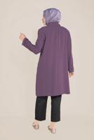 Vêtements hijab POURPRE TRENCH-COAT BRODÉ MANCHES ET COL ALVINA T 10229