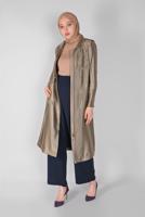 Vêtements hijab VISON ALVİNA  TRENCH-COAT BRILLANT EN TISSU 10261