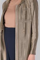 Vêtements hijab VISON ALVİNA  TRENCH-COAT BRILLANT EN TISSU 10261