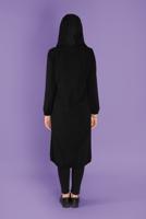 Tesettür giyim SİYAH ALVİNA CEBİ DANTEL DETAYLI METAL AKSESUARLI TRENÇKOT T 10395