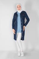 Vêtements hijab BLEU MARINE TRENCH-COAT EN DENIM BOUTONS 9117
