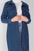 Vêtements hijab BLEU MARINE TRENCH-COAT EN DENIM BOUTONS 9117