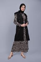 Vêtements hijab NOIR GILET À CEINTURE À BOUTONS  252 