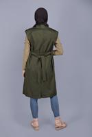 Hijab clothing KHAKI BUTTON BELTED VEST 252 