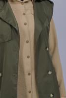 Hijab clothing KHAKI BUTTON BELTED VEST 252 