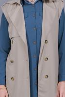 Hijab clothing BEIGE BUTTON BELTED VEST 252 