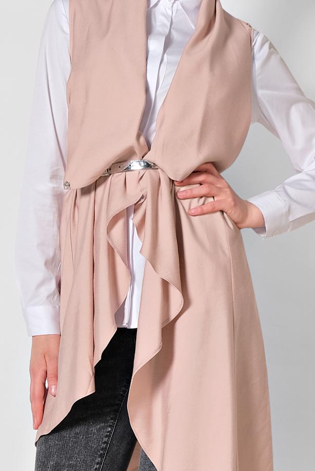 Vêtements hijab POUDRE GILET ASYMÉTRIQUE ALVINA 4094 - TRENDTESETTÜR